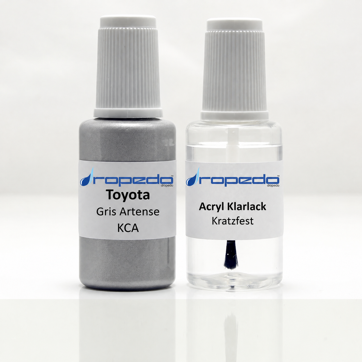 Toyota KCA Gris Artense Lackstift, 20 ml Basislack und 20 ml Klarlack