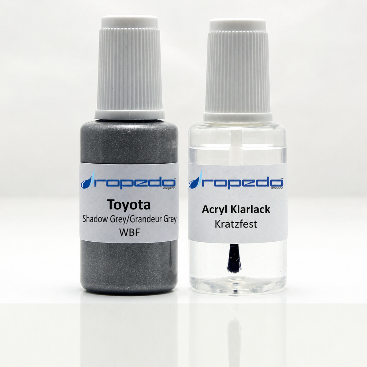 Toyota WBF Shadow Grey/Grandeur Grey Lackstift, 20 ml Basislack und 20 ml Klarlack