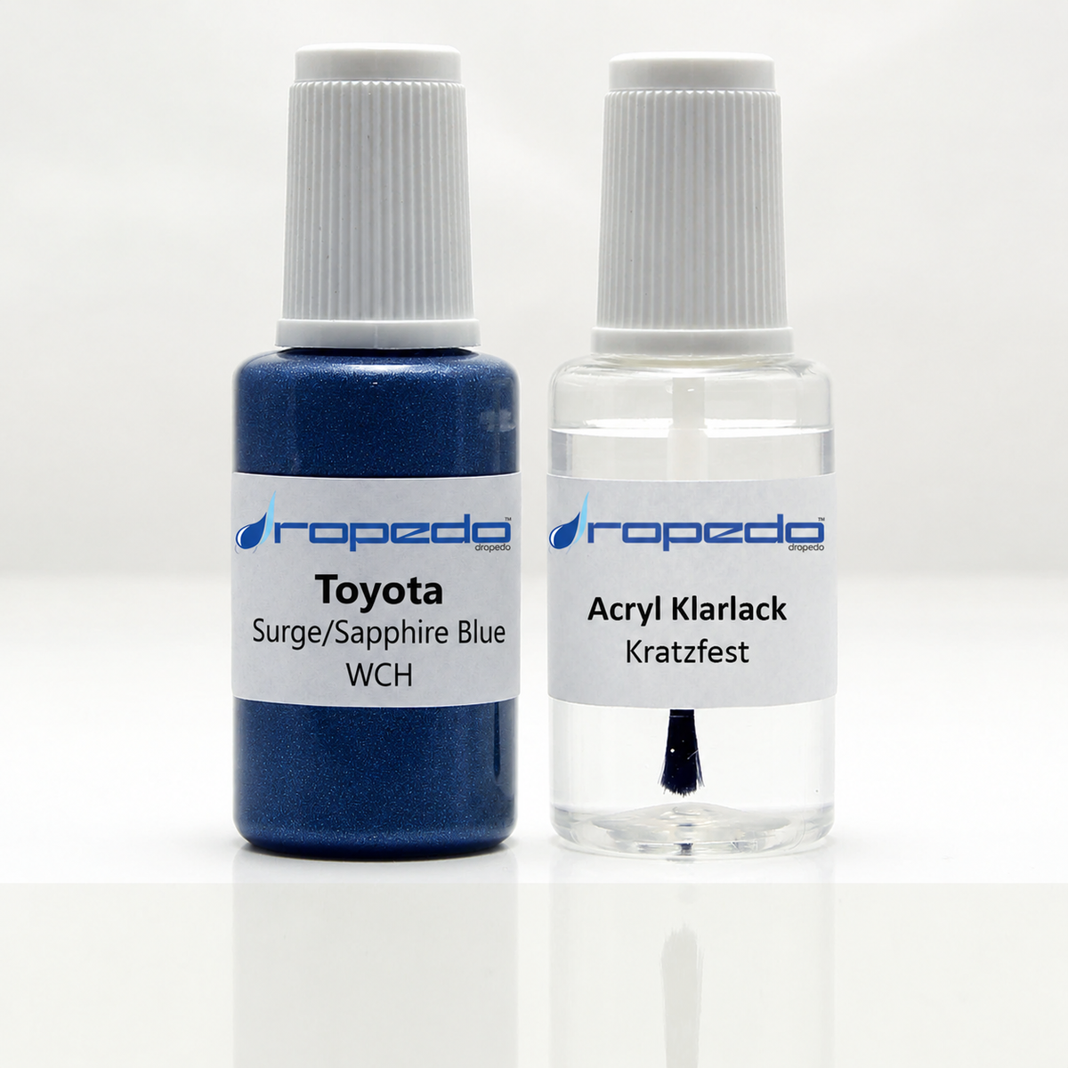 Toyota WCH Surge/Sapphire Blue Lackstift, 20 ml Basislack und 20 ml Klarlack