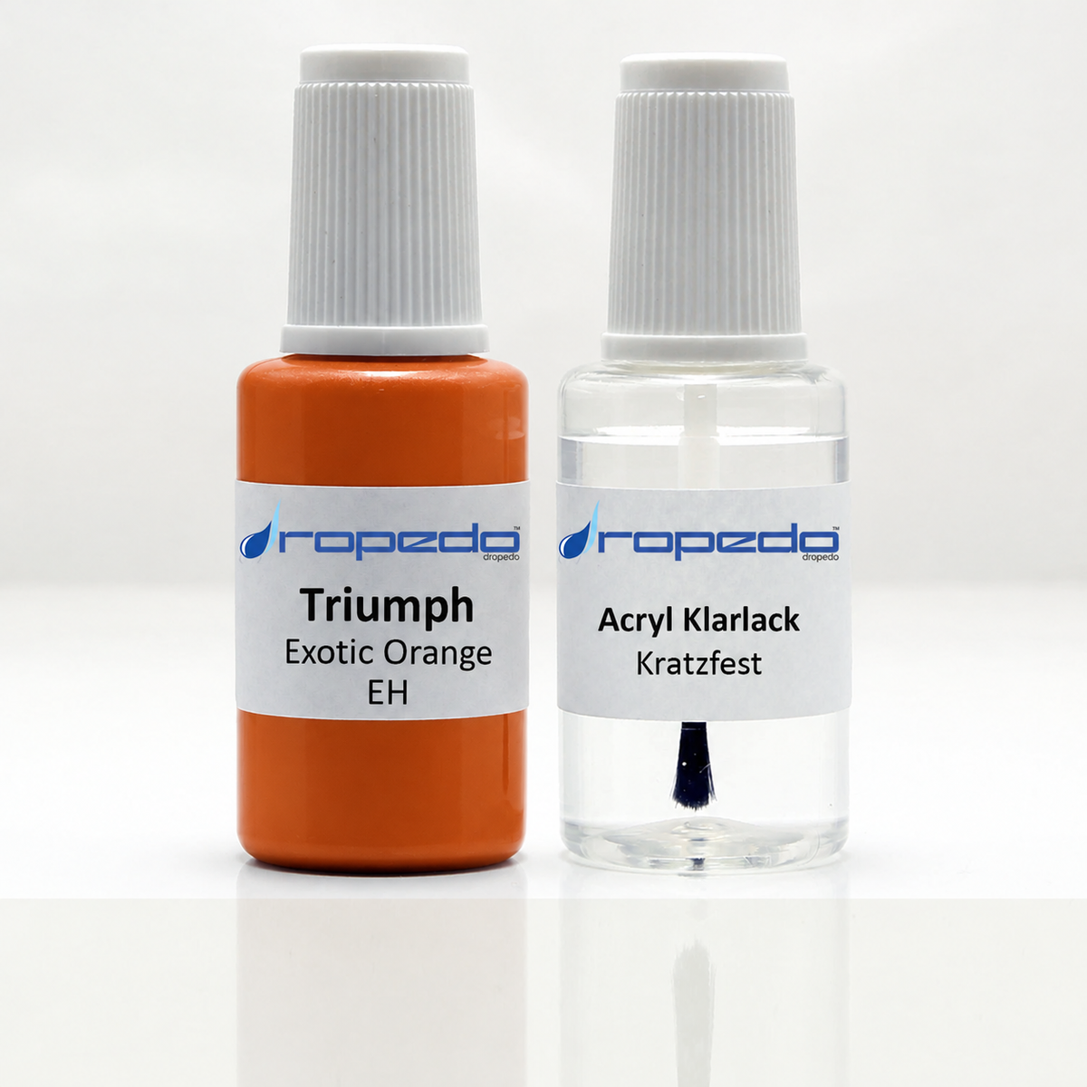 Triumph Motorrad EH Exotic Orange Lackstift, 20 ml Basislack und 20 ml Klarlack