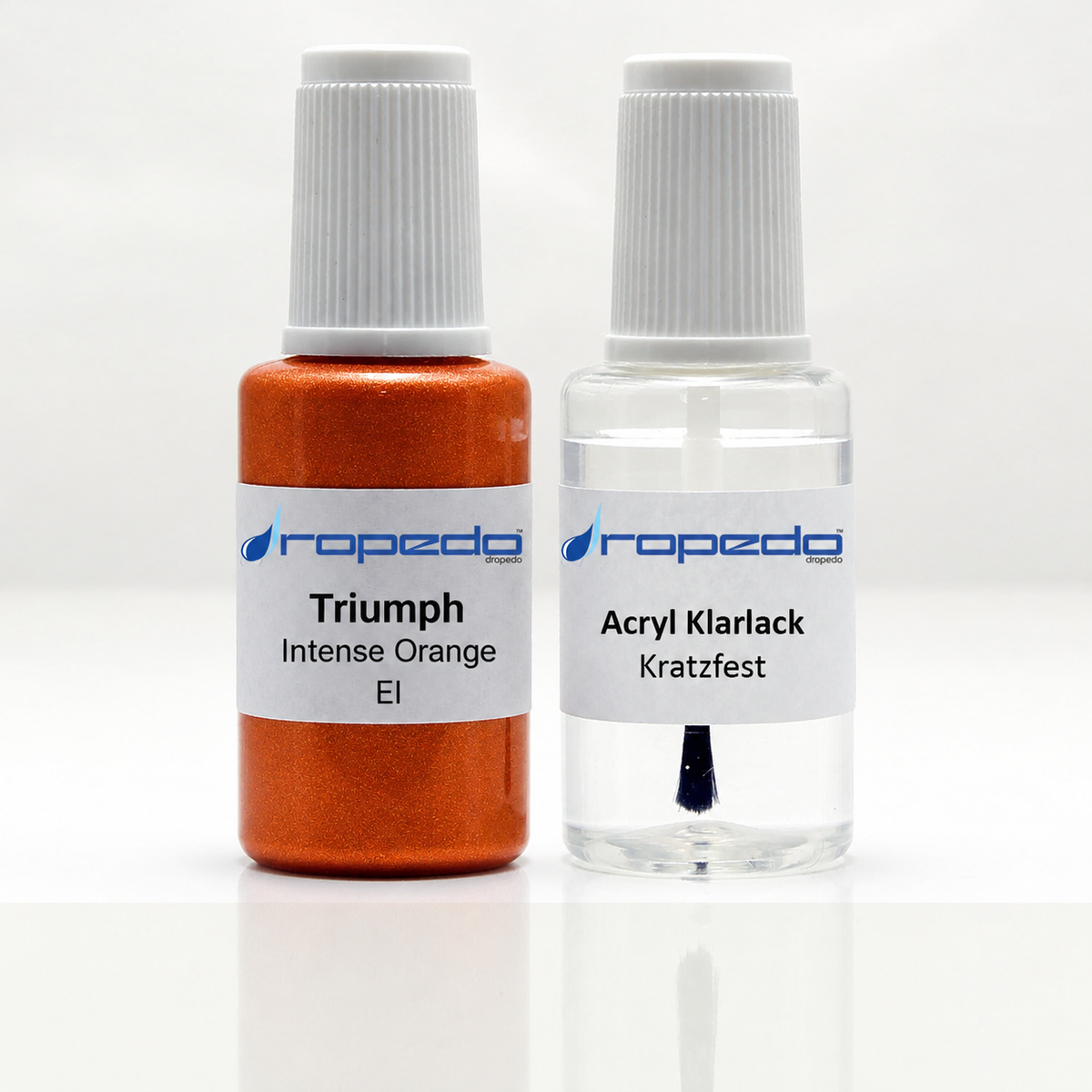 Triumph Motorrad EI Intense Orange Lackstift, 20 ml Basislack und 20 ml Klarlack