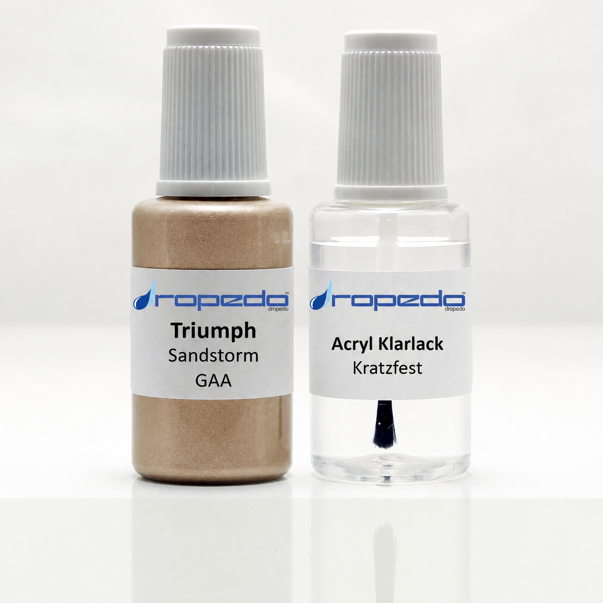 Triumph Motorrad GAA Sandstorm Lackstift, 20 ml Basislack und 20 ml Klarlack