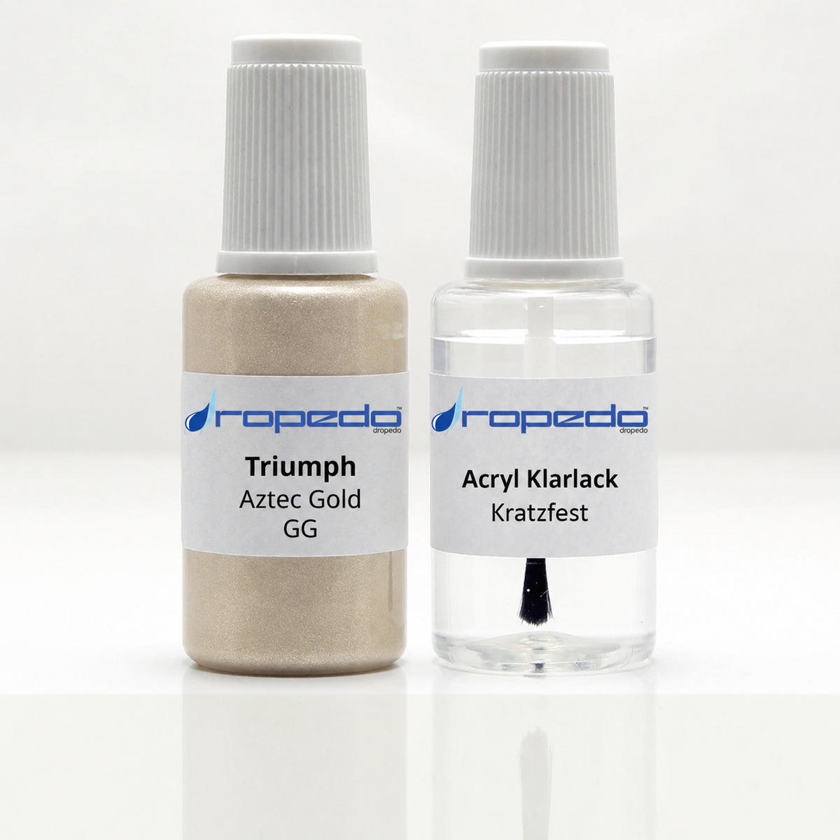 Triumph Motorrad GG Aztec Gold Lackstift, 20 ml Basislack und 20 ml Klarlack