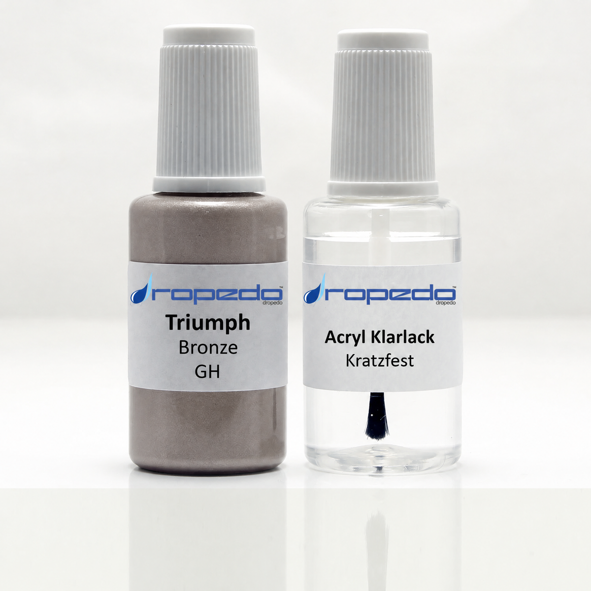 Triumph Motorrad GH Bronze Lackstift, 20 ml Basislack und 20 ml Klarlack