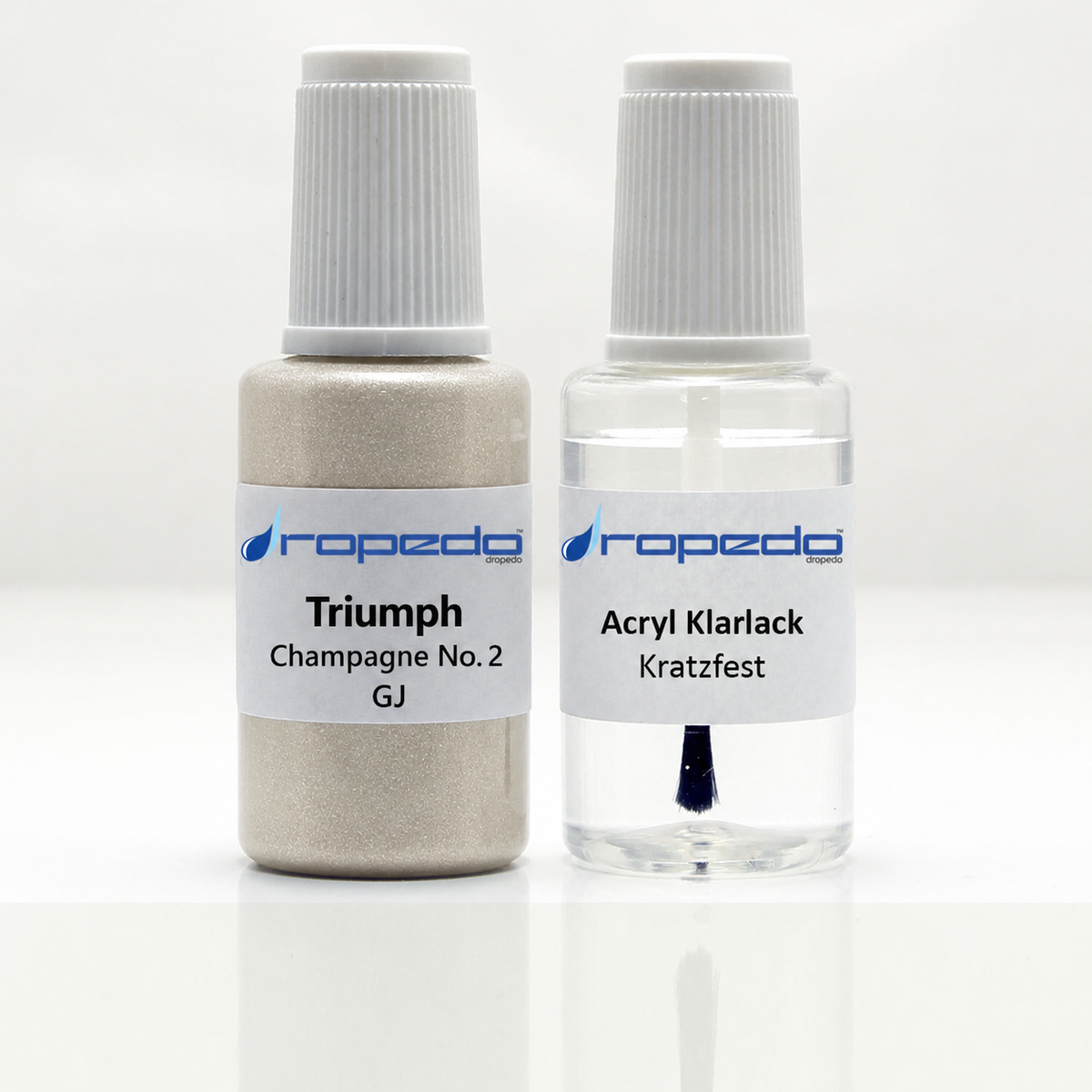 Triumph Motorrad GJ Champagne No. 2 Lackstift, 20 ml Basislack und 20 ml Klarlack