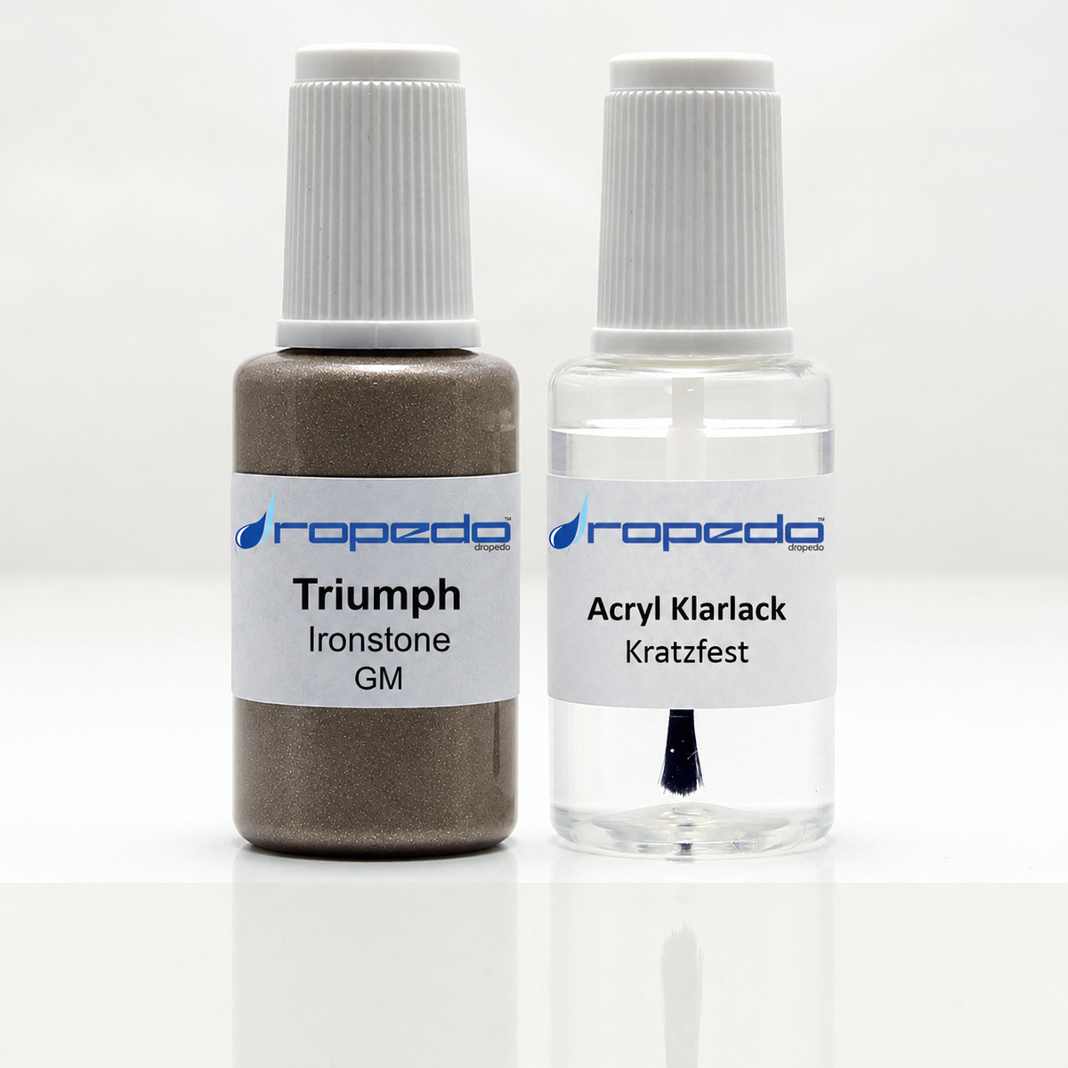 Triumph Motorrad GM Ironstone Lackstift, 20 ml Basislack und 20 ml Klarlack