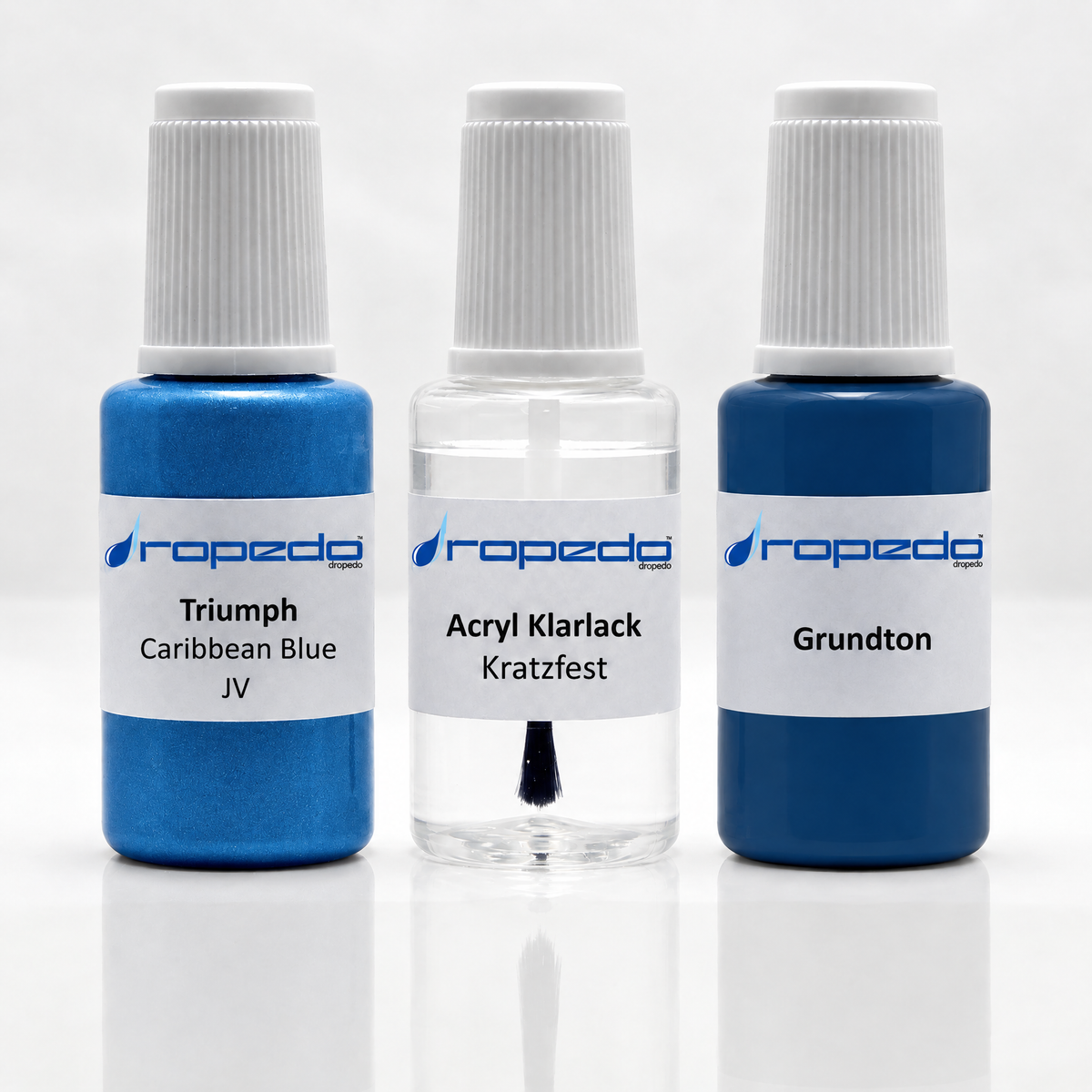 Triumph Motorrad JV Caribbean Blue Lackstift-Set mit Grundton: Basislack, Klarlack und Grundton je 20 ml
