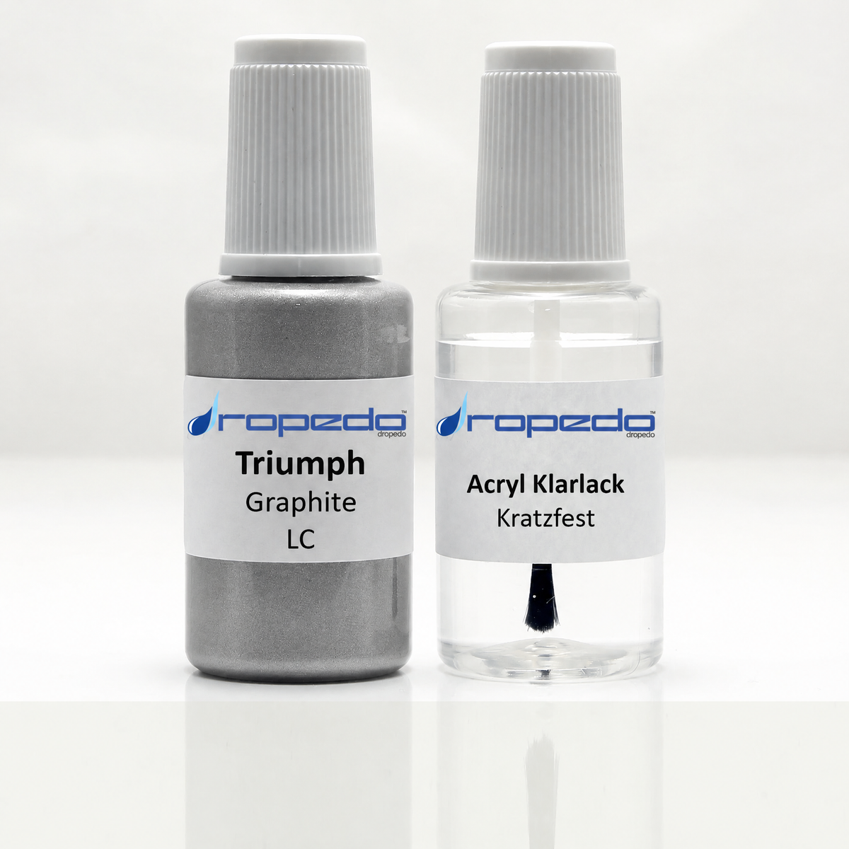 Triumph Motorrad LC Graphite Lackstift, 20 ml Basislack und 20 ml Klarlack