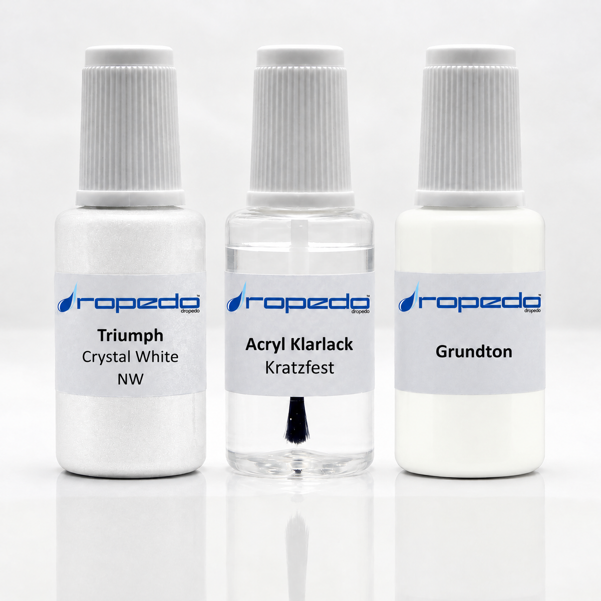 Triumph Motorrad NW Crystal White Lackstift-Set mit Grundton: Basislack, Klarlack und Grundton je 20 ml