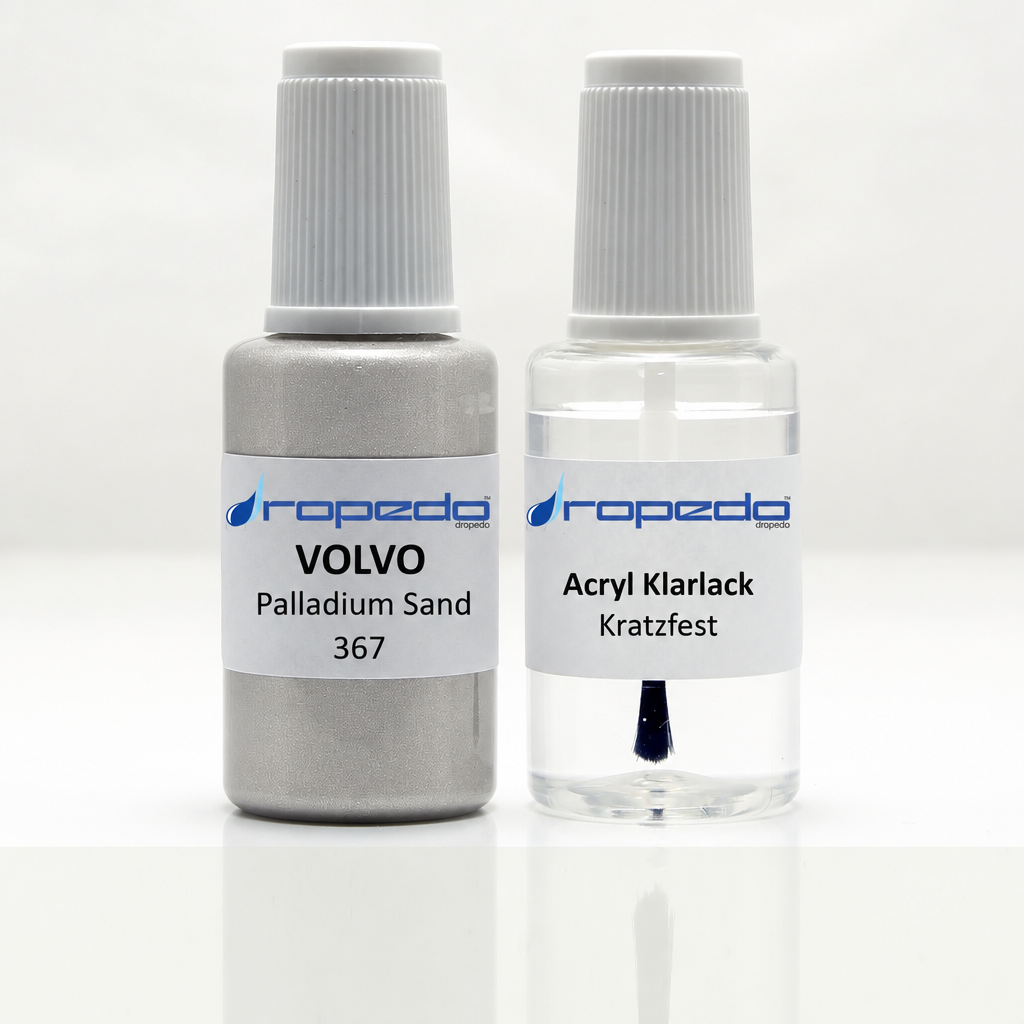 Lackstift-Set mit Klarlack für Volvo 367 Palladium Sand Metallic