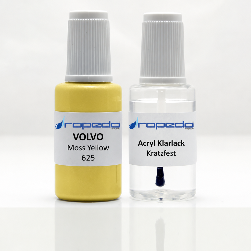 Lackstift-Set mit Klarlack für Volvo 625 Moss Yellow