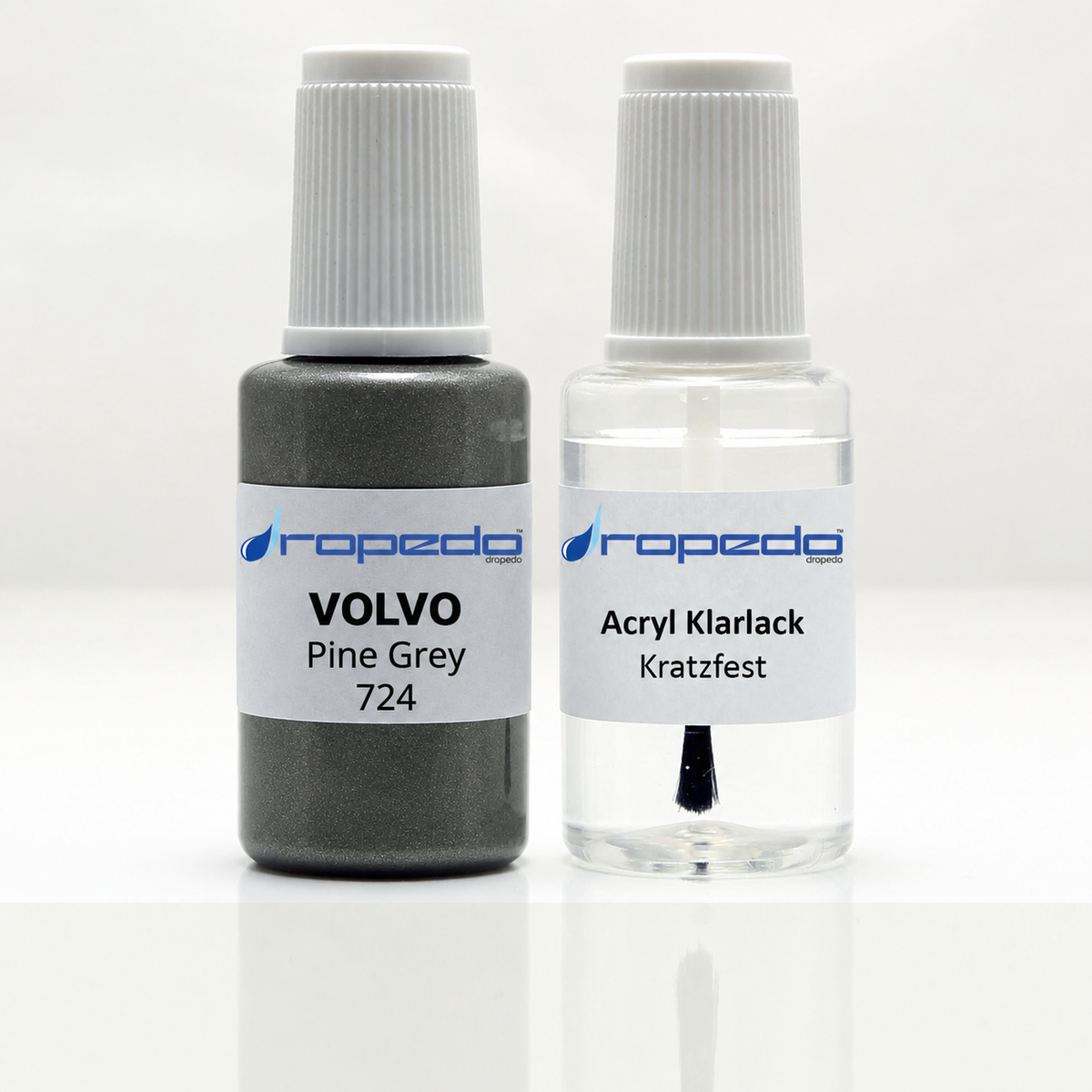 Lackstift-Set mit Klarlack für Volvo 724 Pine Grey Metallic