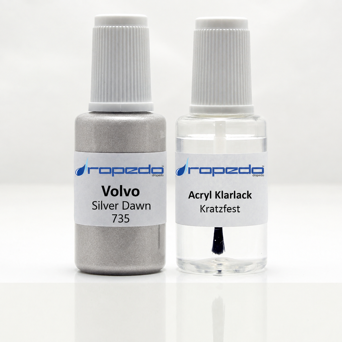 Lackstift-Set mit Klarlack für Volvo 735 Silver Dawn Metallic