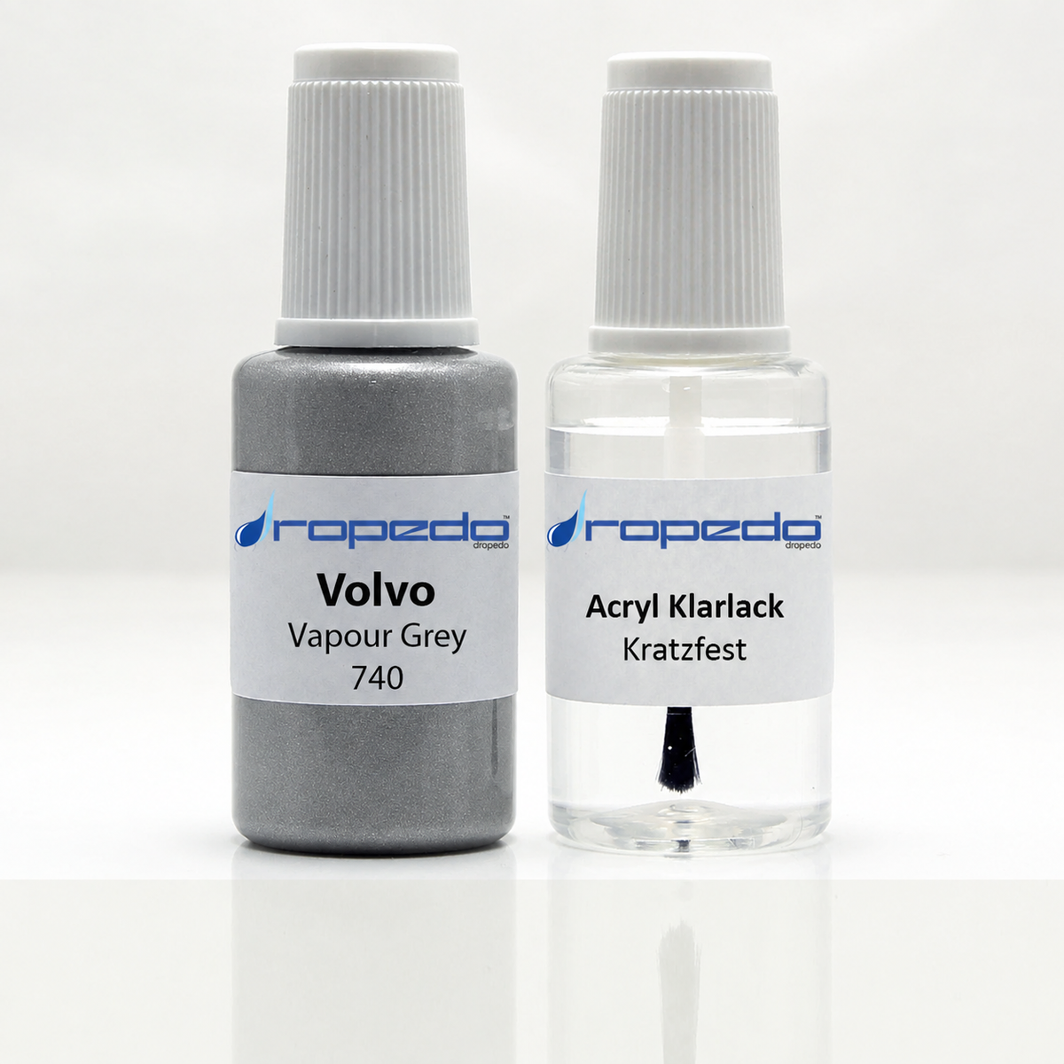 Lackstift-Set mit Klarlack für Volvo 740 Vapour Grey Metallic