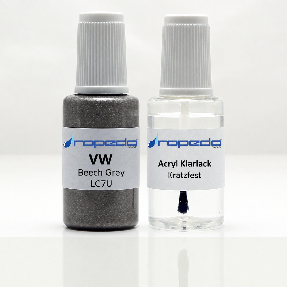 Lackstift-Set mit Klarlack für VW LC7U Beech Grey Metallic