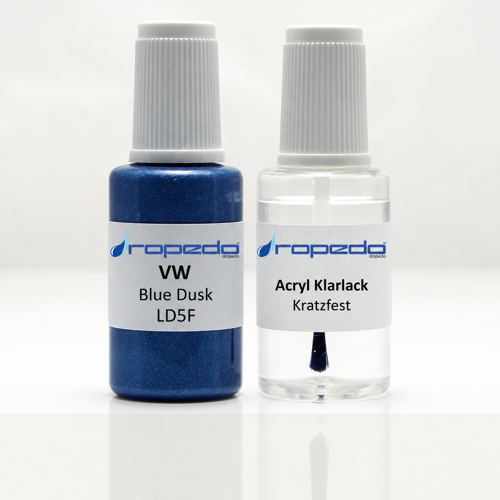 Lackstift-Set mit Klarlack für VW LD5F Blue Dusk Metallic