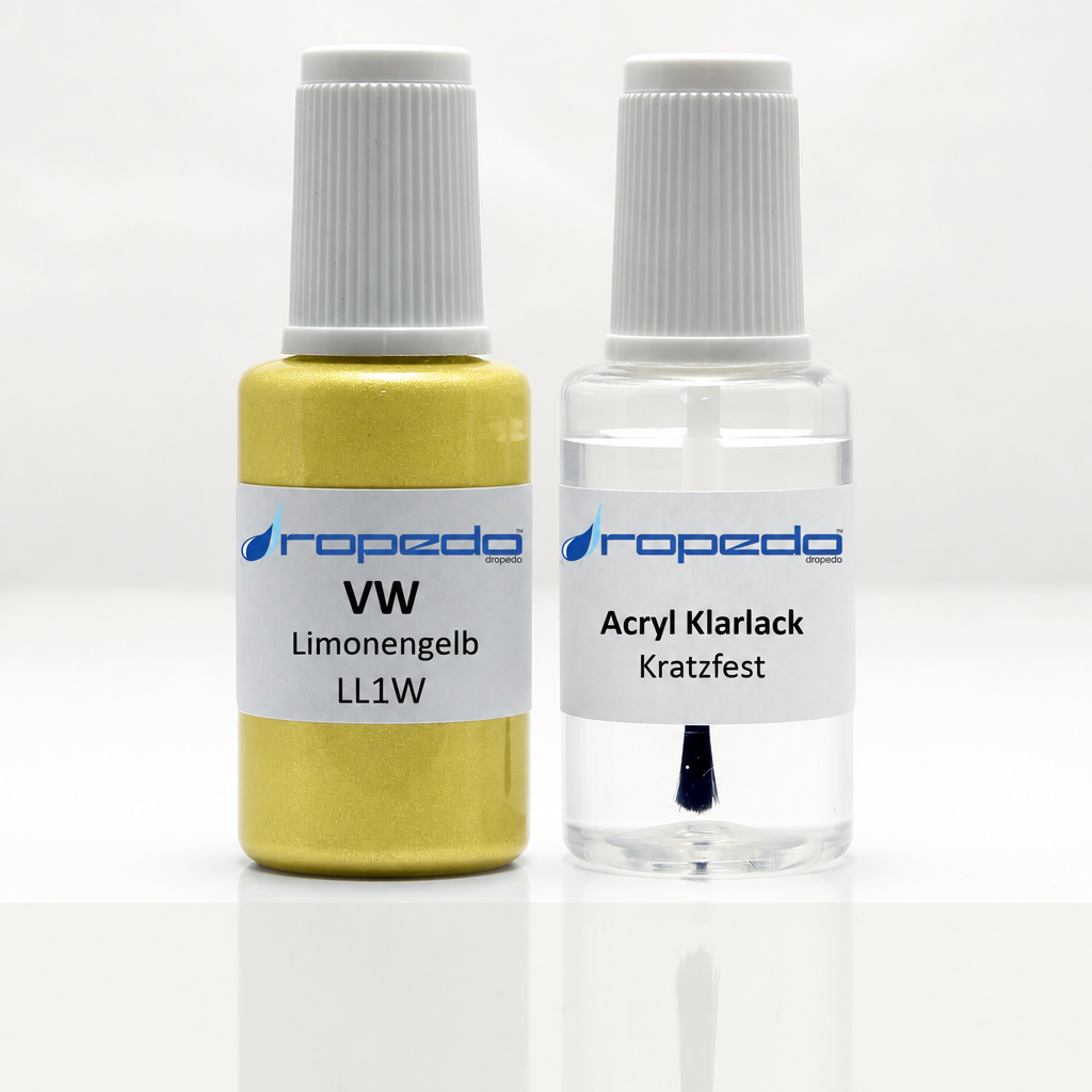 Lackstift-Set mit Klarlack für VW LL1W Limonengelb Metallic