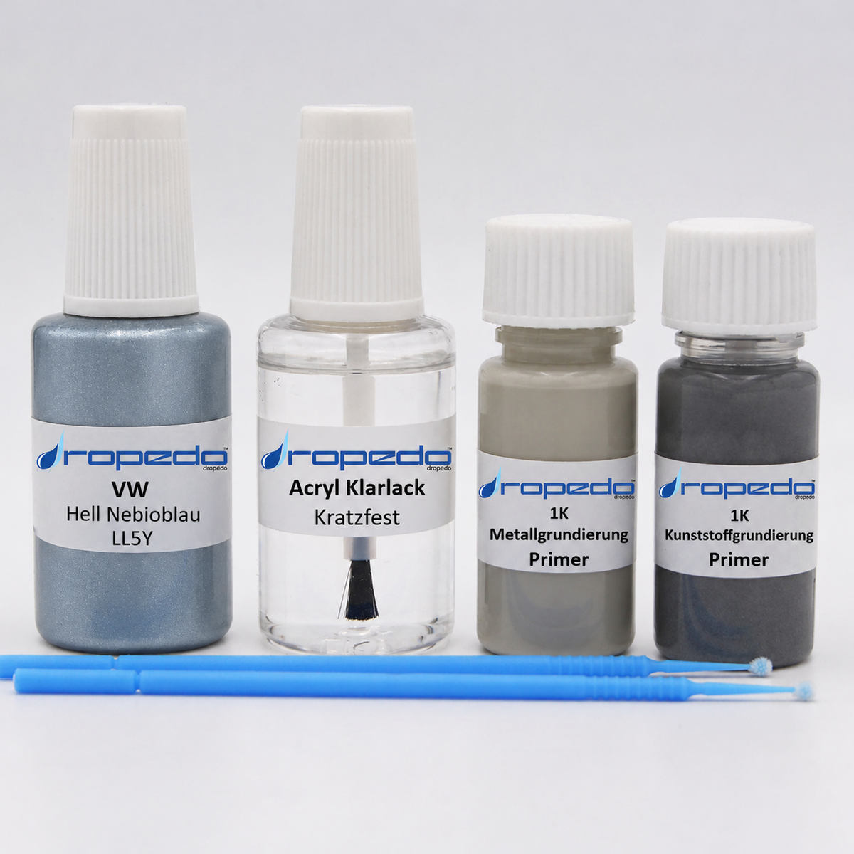 VW LL5Y Hell Nebioblau Lackstift, 20 ml Basislack und 20 ml Klarlack