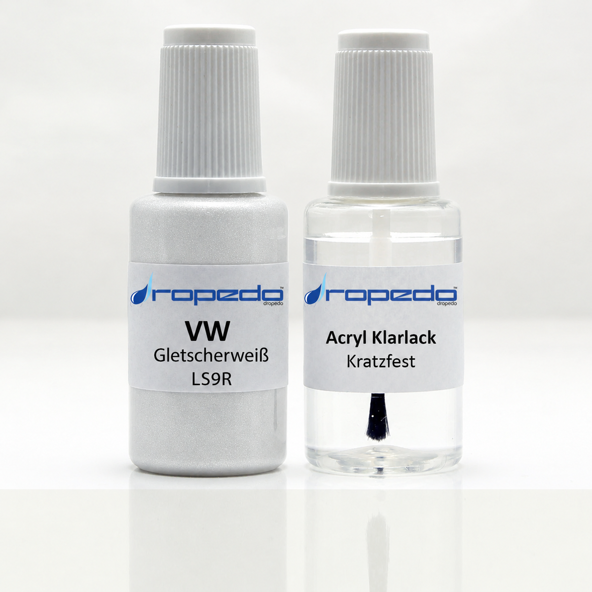 Lackstift-Set mit Klarlack für VW LS9R Gletscherweiß Metallic