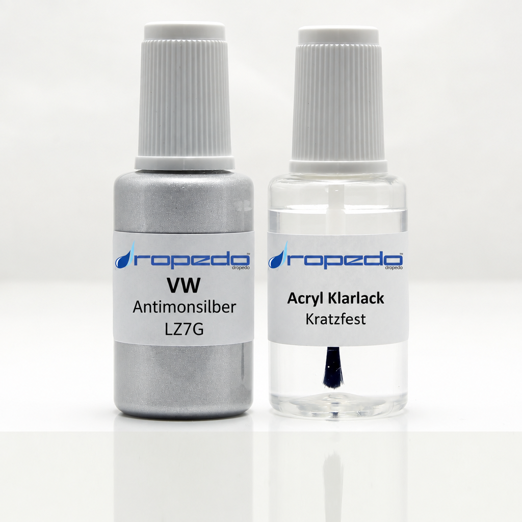 Lackstift-Set mit Klarlack für VW LZ7G Antimonsilber Metallic