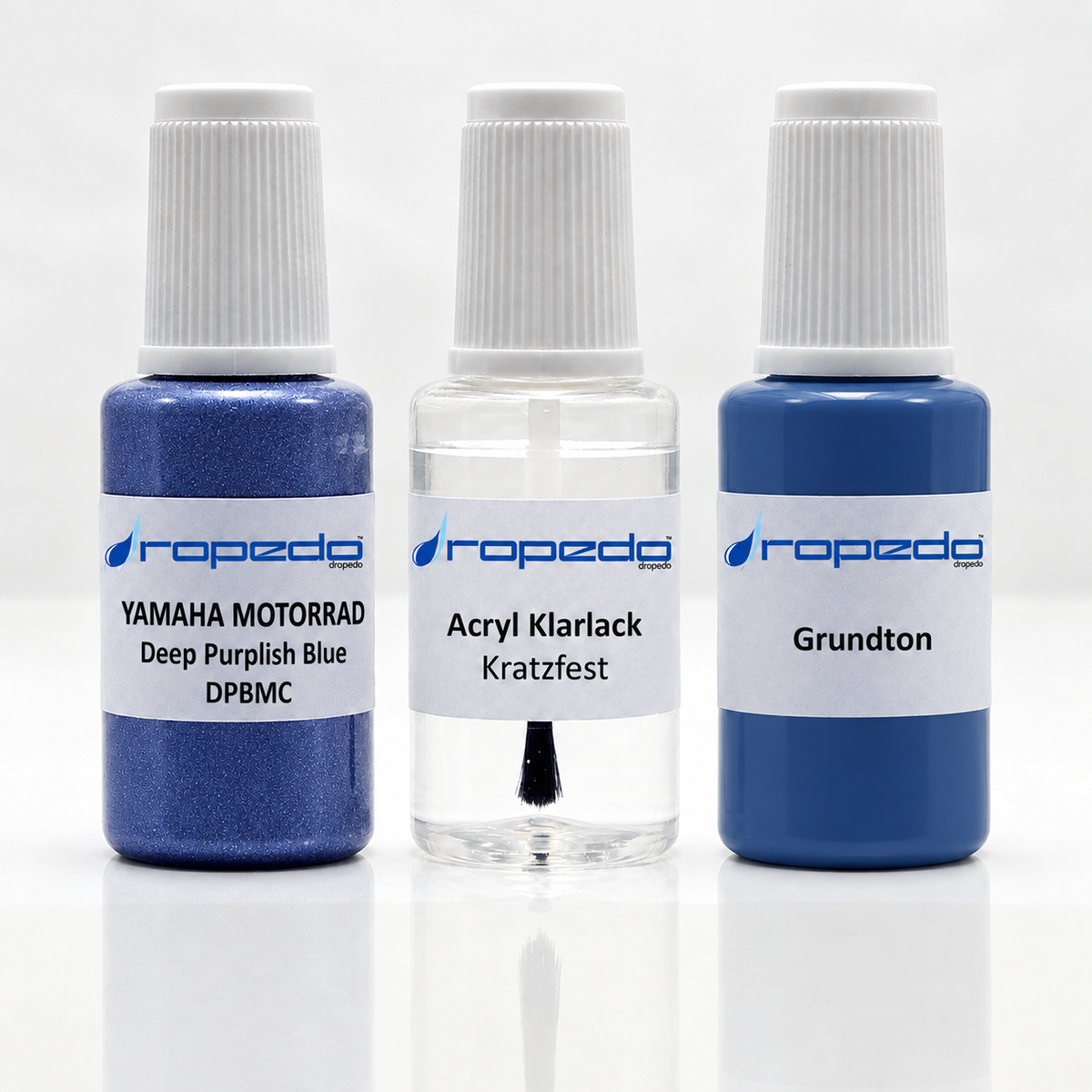 Yamaha Motorrad DPBMC Deep Purplish Blue Lackstift-Set mit Grundton: Basislack, Klarlack und Grundton je 20 ml