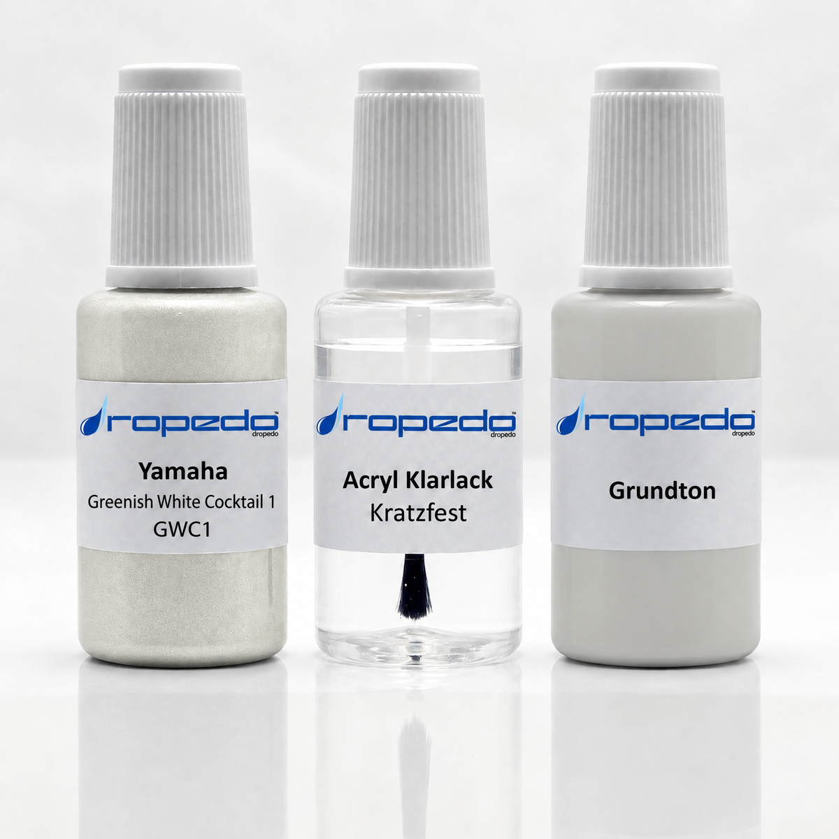 Yamaha Motorrad GWC1 Greenish White Cocktail 1 Lackstift-Set mit Grundton: Basislack, Klarlack und Grundton je 20 ml