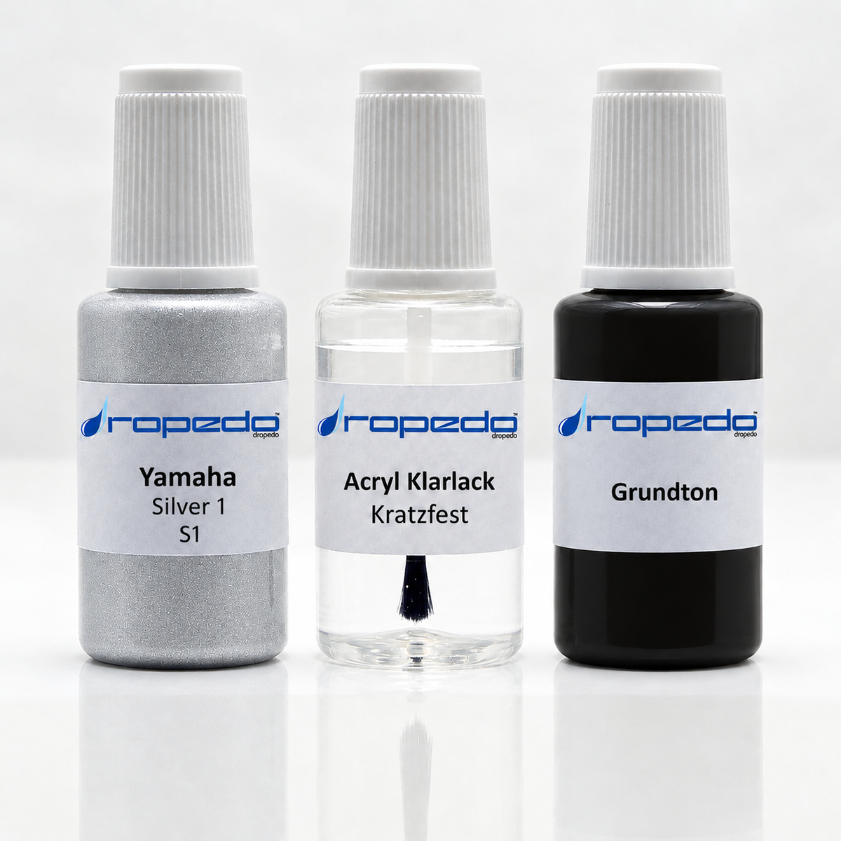 Yamaha Motorrad S1 Silver 1 Lackstift-Set mit Grundton: Basislack, Klarlack und Grundton je 20 ml
