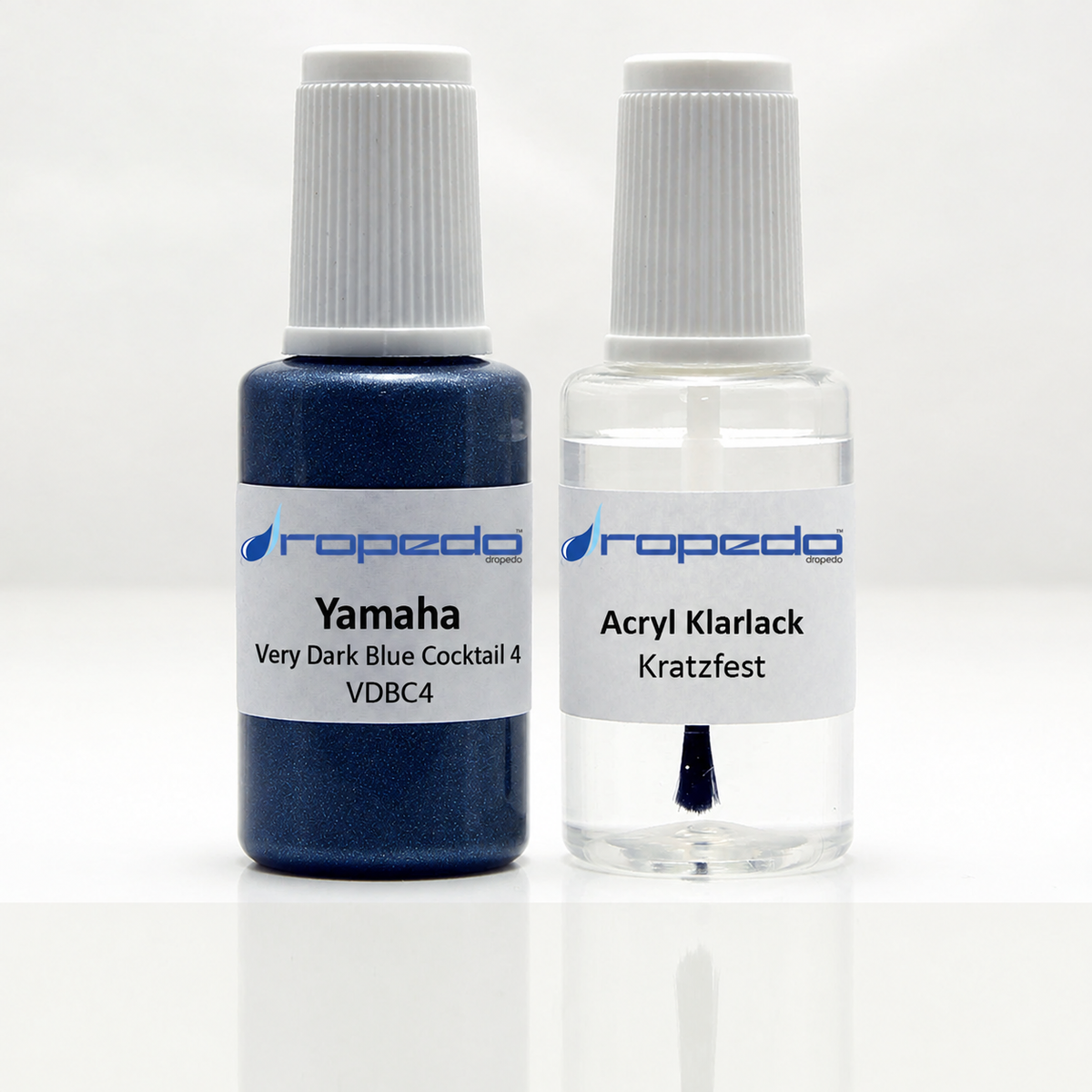 Yamaha Motorrad VDBC4 Very Dark Blue Cocktail 4 Lackstift, 20 ml Basislack und 20 ml Klarlack