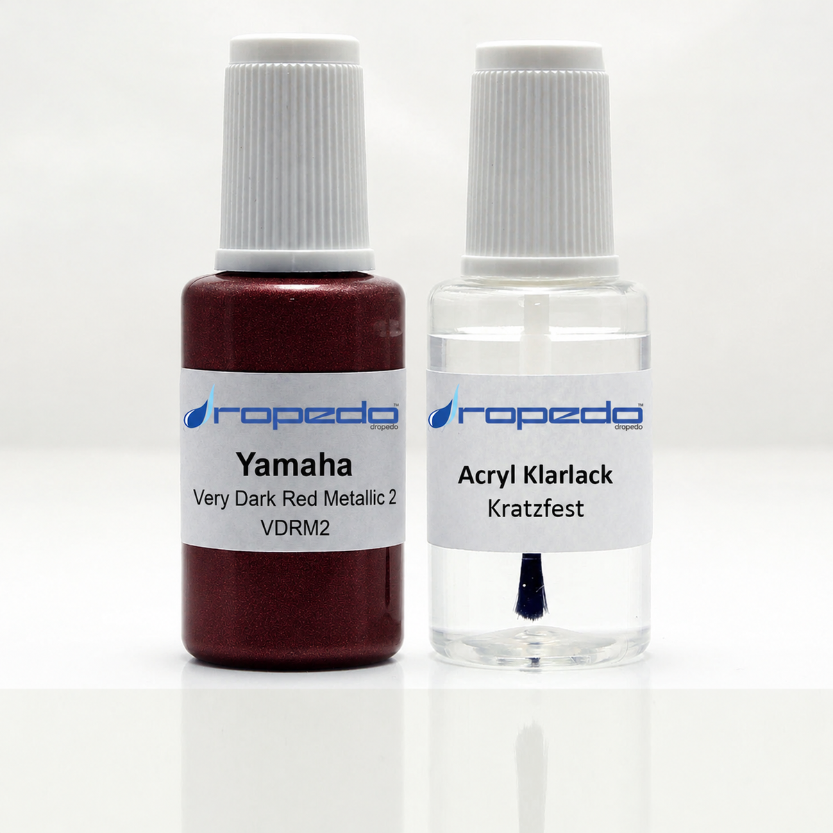 Yamaha Motorrad VDRM2 Very Dark Red Metallic 2 Lackstift, 20 ml Basislack und 20 ml Klarlack
