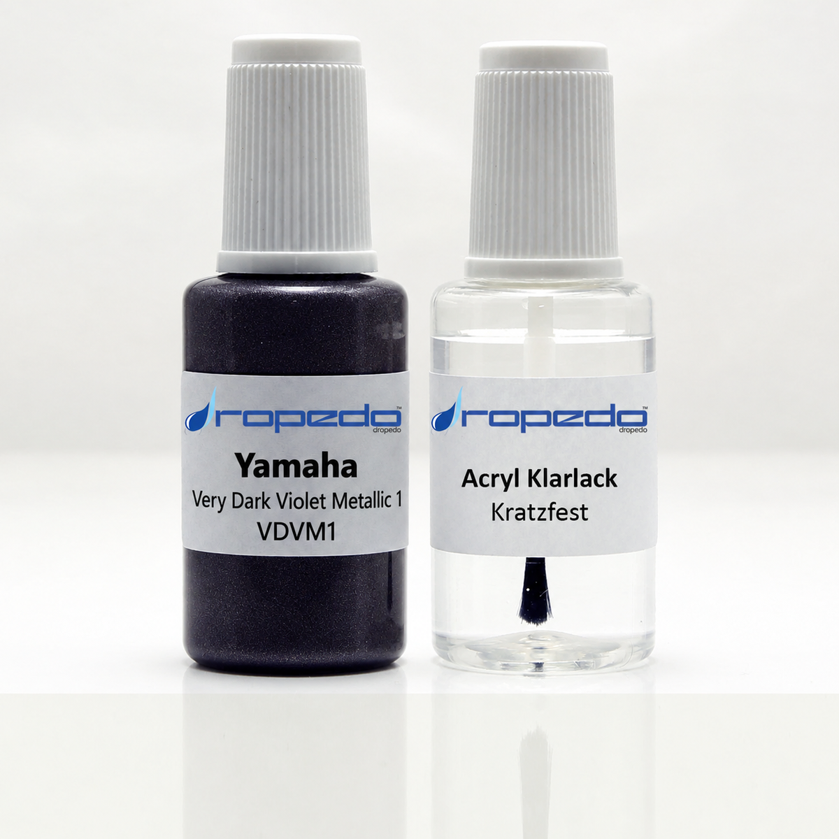 Yamaha Motorrad VDVM1 Very Dark Violet Metallic 1 Lackstift, 20 ml Basislack und 20 ml Klarlack