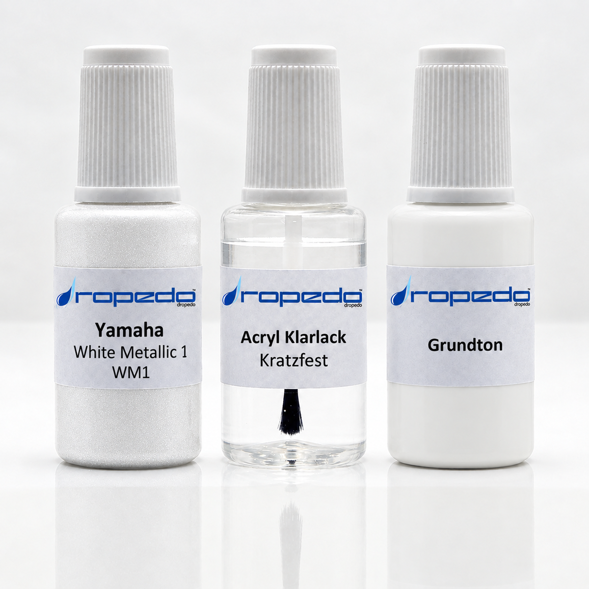 Yamaha Motorrad WM1 White Metallic 1 Lackstift-Set mit Grundton: Basislack, Klarlack und Grundton je 20 ml