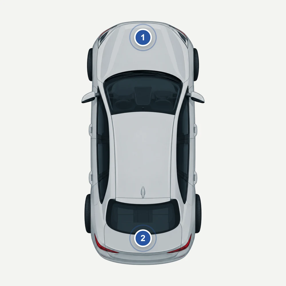 Porsche: Fahrzeugdatenträger im Garantie- und Wartungsheft, bei älteren Modellen unter der vorderen Haube