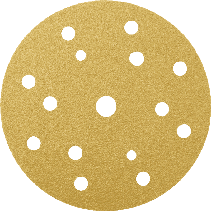 Radex GOLDENE SCHLEIFPAPIERSCHEIBEN MIT KLETTVERSCHLUSS - GOLD ABRASIVE PAPER DISCS WITH VELCRO Ø 150 mm