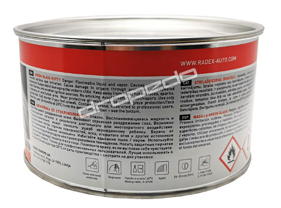 Radex Glasfaserspachtel Fiberglas Spachtelmasse 1,8 kg + Härter