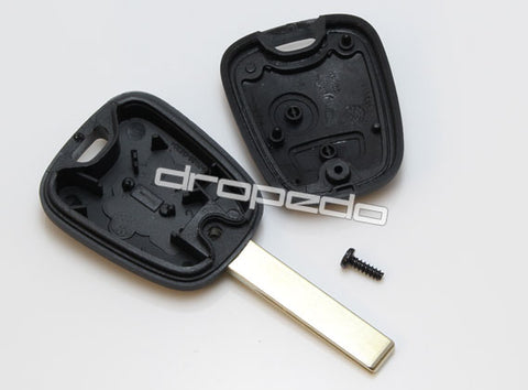 Autoschlüssel Schlüssel Gehäuse 2 Tasten für Peugeot Rohling fest mit Rille