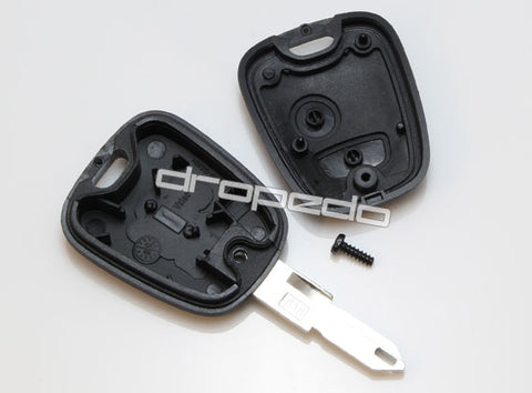 Autoschlüssel Schlüssel Gehäuse 2 Tasten für Peugeot Rohling fest mit Loch in der Spitze