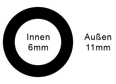 Silikonschlauch flexibel SCHWARZ Innen-Ø 6mm, Außen-Ø 11mm Meterware