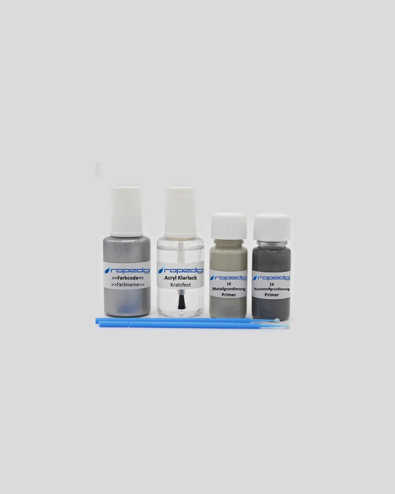 Lackstift-Set mit Basislack, Klarlack, Metall- und Kunststoffgrundierung