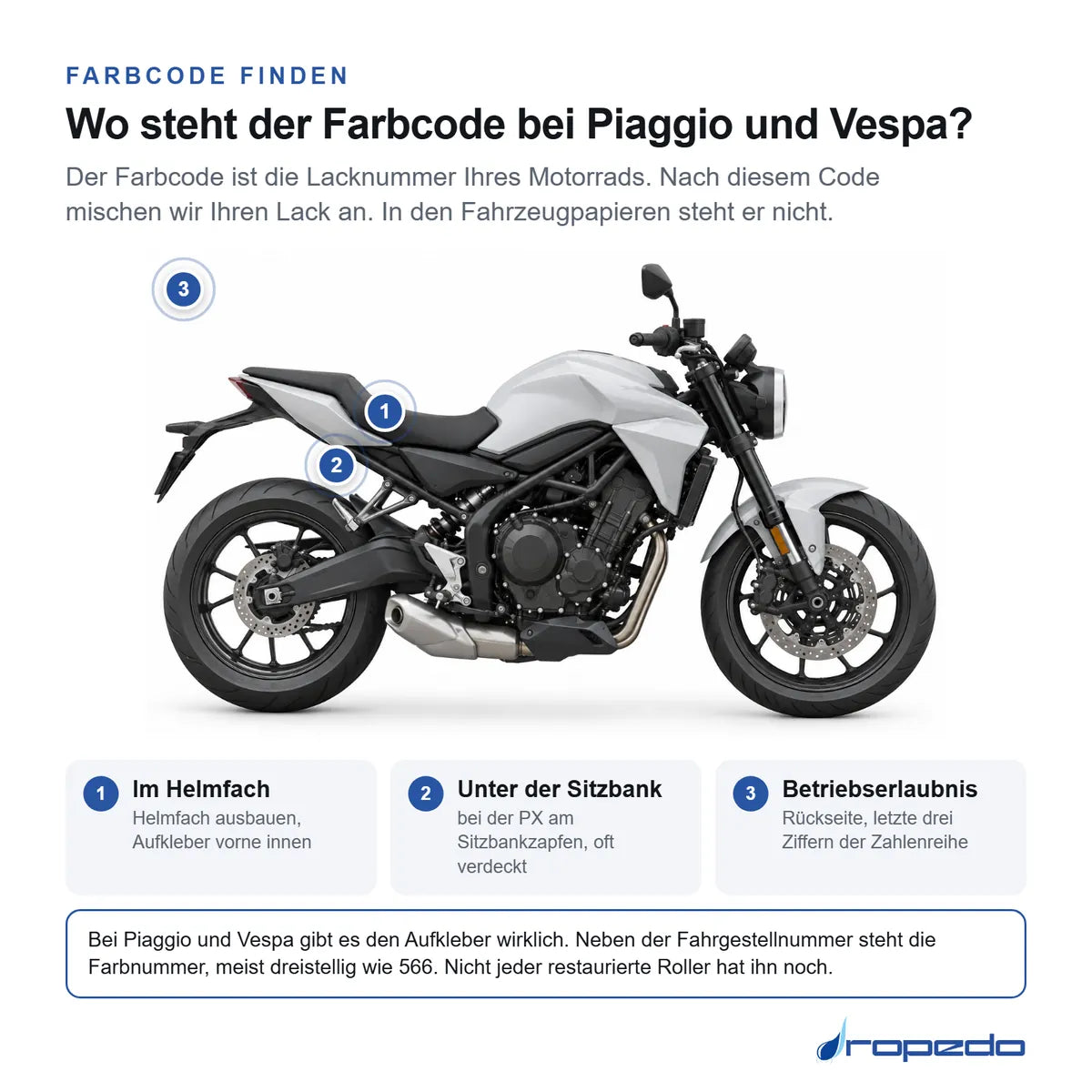Wo der Farbcode bei Piaggio steht