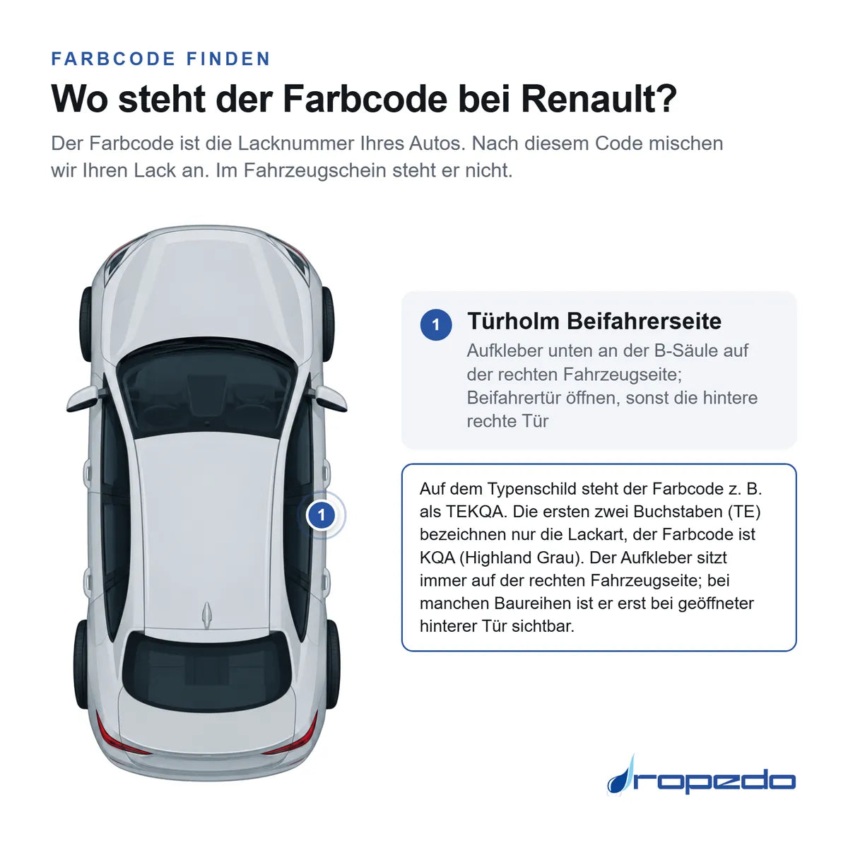 Wo der Farbcode bei Renault steht