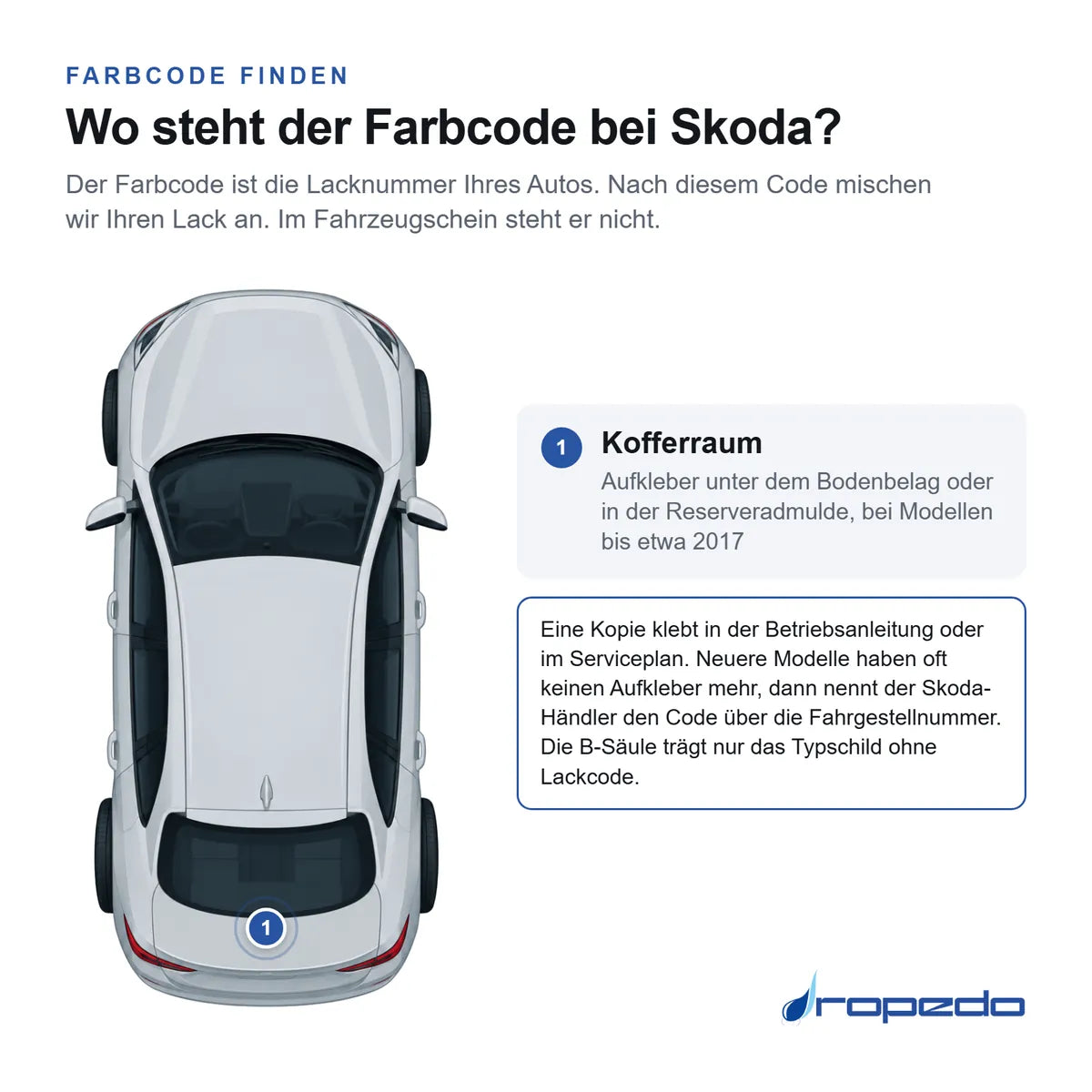Wo der Farbcode bei Skoda steht